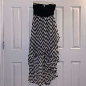 GUESS High-Low Strapless Dress